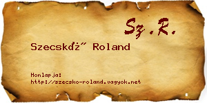 Szecskó Roland névjegykártya