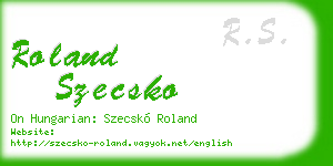 roland szecsko business card