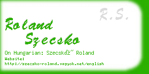 roland szecsko business card